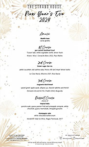 First seating menu